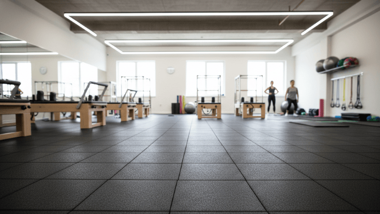 Imagem ilustrativa de piso em placa para academias - Multiplay Pisos