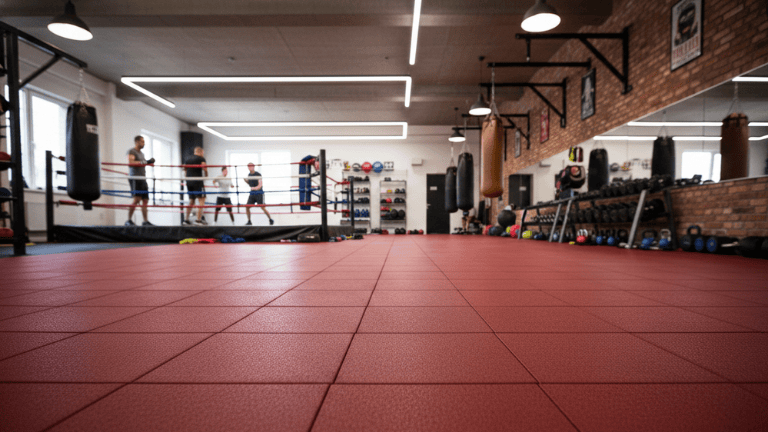 Imagem ilustrativa de piso em placa para academias - Multiplay Pisos